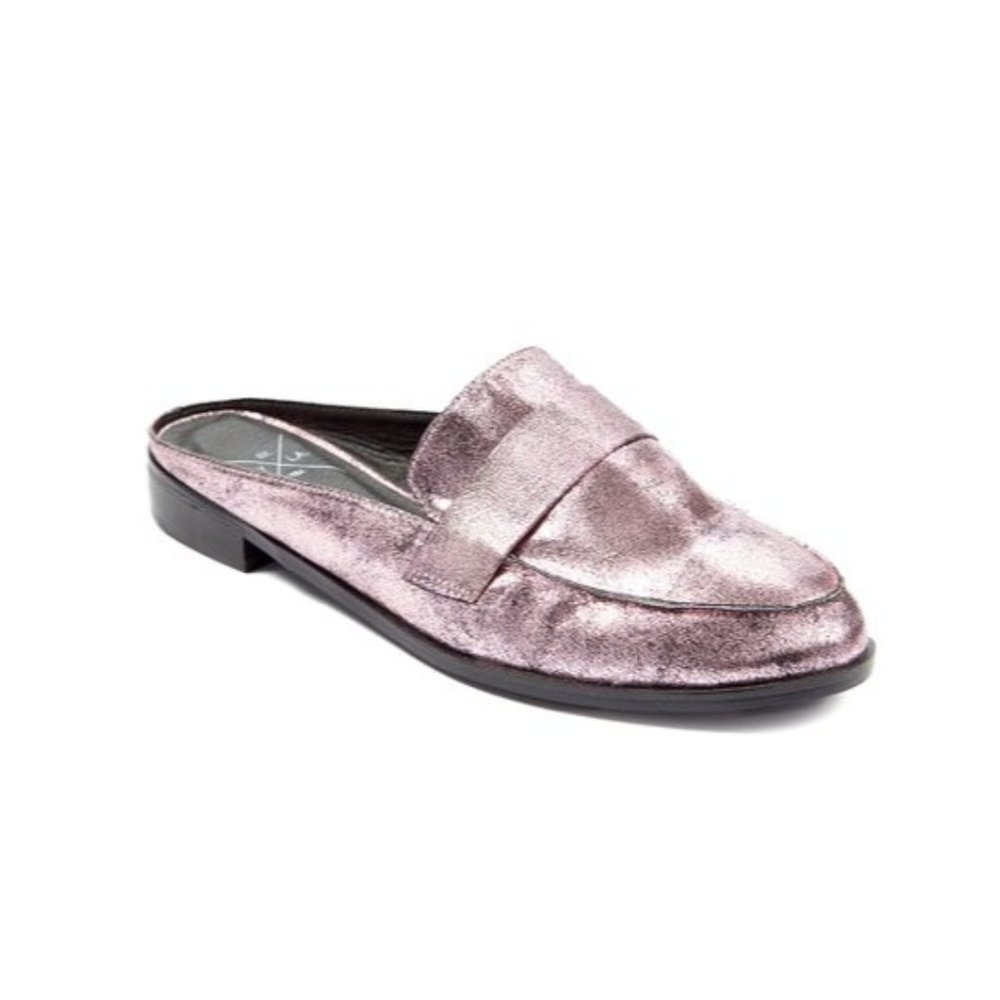 N.Y.L.A. Metallic Loafer Mules in Purple